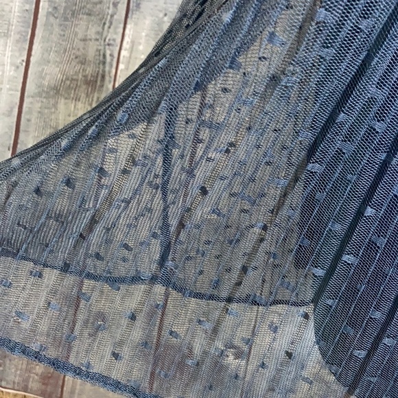 Lane Bryant Blue Pleated Lace Yoke Swing Shift Dress 14/16 Plus Mini Feminine - Picture 7 of 16